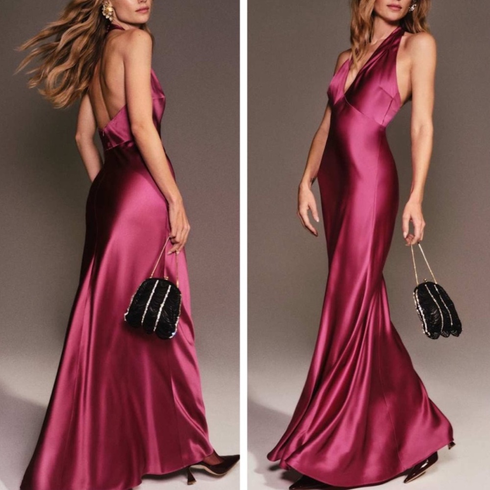 Reformation NWT Daniela Silk Maxi Dress - 4 - Pink Hibiscus Tea